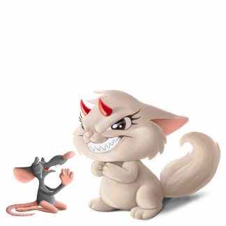 Photo Sculpture Dédaignez le chat et la statue priante de rat