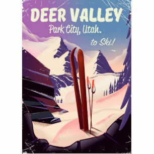 Photo Sculpture Deer Valley, Park City, Utah, affiche de voyage de