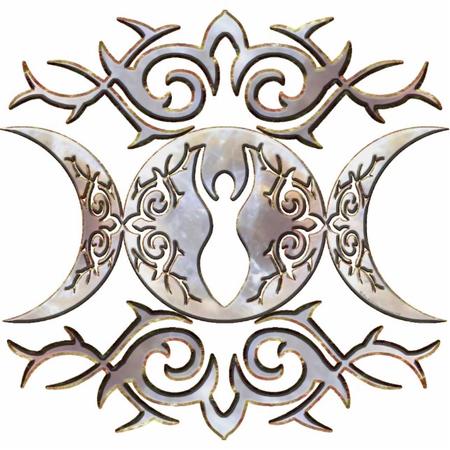 Photo Sculpture Déesse triple de pierre de la lune de lune (Devant)