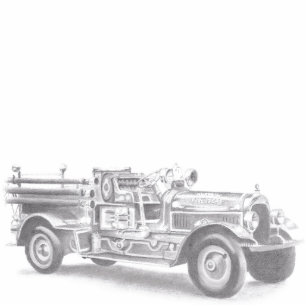 Photo Sculpture dessin au crayon vintage pour camion à feu
