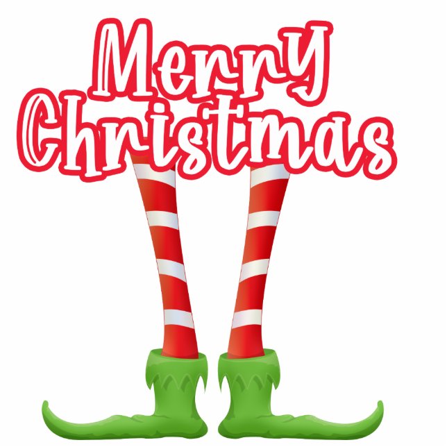 Photo Sculpture do-it-yourself découpe | joyeux Noël joyeux elf ja (Devant)