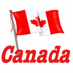 Photo Sculpture Drapeau canadien<br><div class="desc">Design magnifiquement détaillé avec un drapeau canadien agitant derrière le riche texte rouge qui épelle le Canada</div>