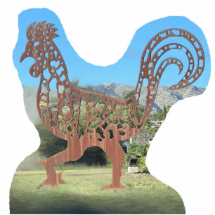Photo Sculpture Drôle Rooster de poulet en métal