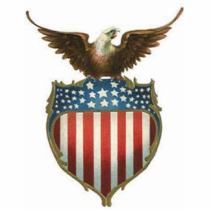 Photo Sculpture Eagle chauve américain, étoiles et rayure placé