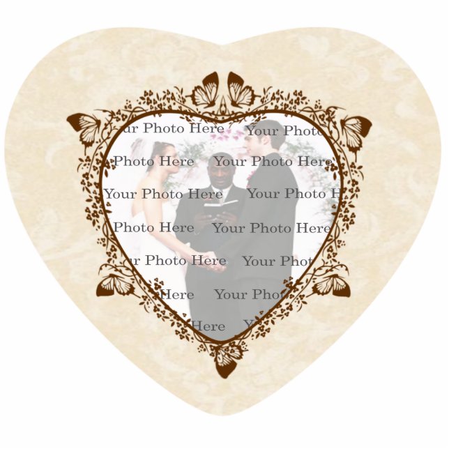 Photo Sculpture Elégant cadre photo Mariage papillon (Devant)