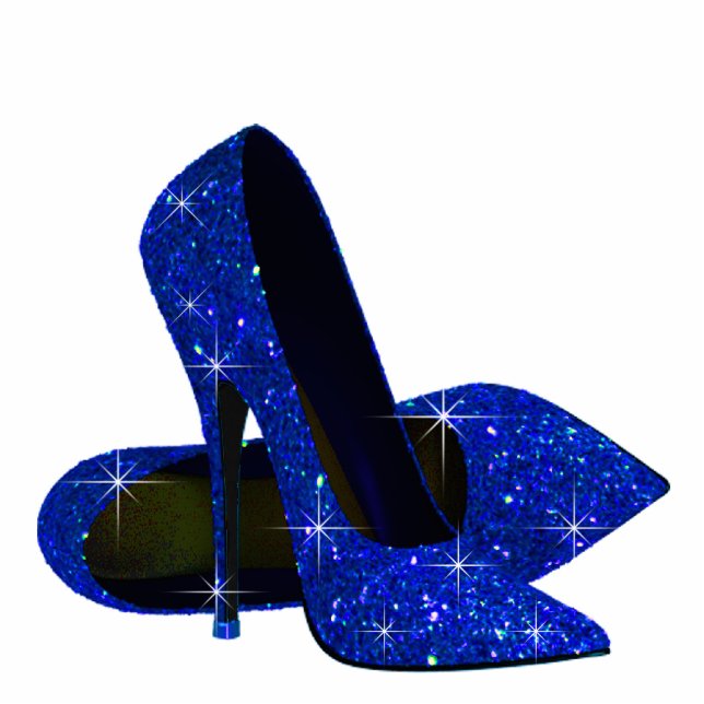 Photo Sculpture Elégant Royal Blue High Heel Chaussures (Devant)