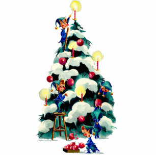 Photo Sculpture ELFES ÉQUILIBRANT l'ARBRE de NOËL par SHARON