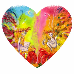 Photo Sculpture FAIRIES DE DAWN jaune rose rouge bleu