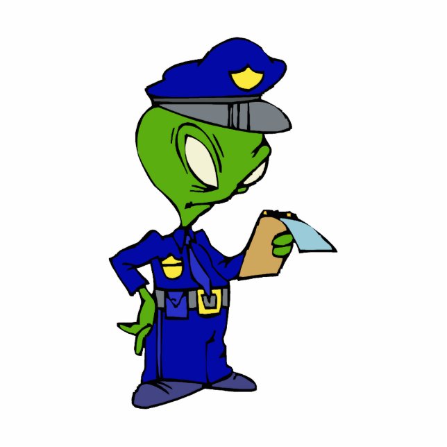 Photo Sculpture Flic étranger écrivant un billet (Devant)