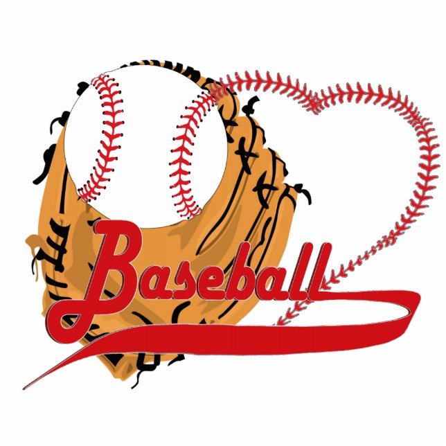 Photo Sculpture Gant de baseball et Coeur de baseball (Devant)