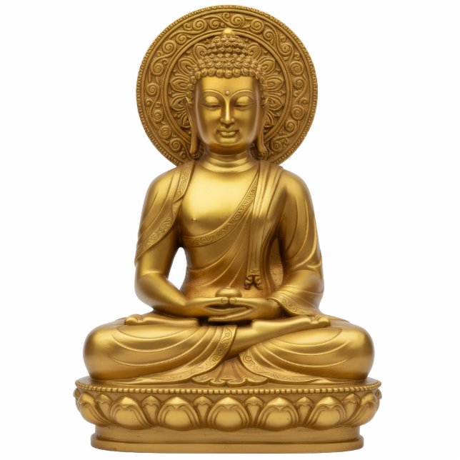 Photo Sculpture Gold Buddha with nimbus halo 2D Statue (Devant)