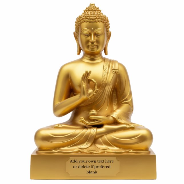 Photo Sculpture Golden Buddha 2D Statuette Flat Statue (Devant)