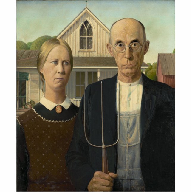 Photo Sculpture Grant Wood - gothique américain (Devant)