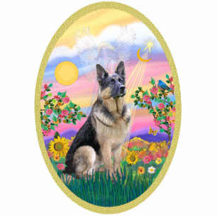 Photo Sculpture Guardian Angel et German Shepherd