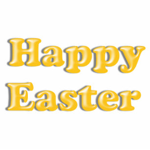Photo Sculpture HAPPY EASTER Yellow Text Design