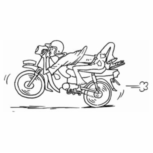 Photo Sculpture Homme de moto de bande dessinée