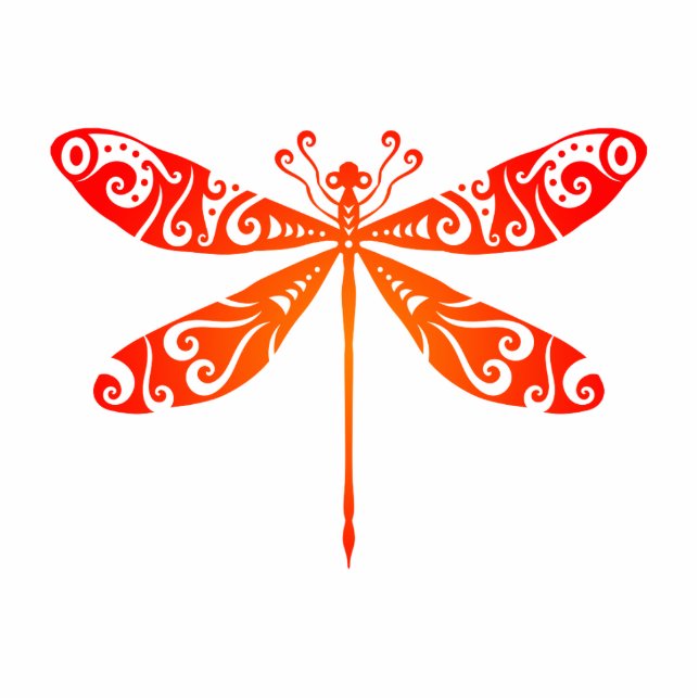 Photo Sculpture Idée cadeau de tatouage tribal maori libellule pol (Devant)