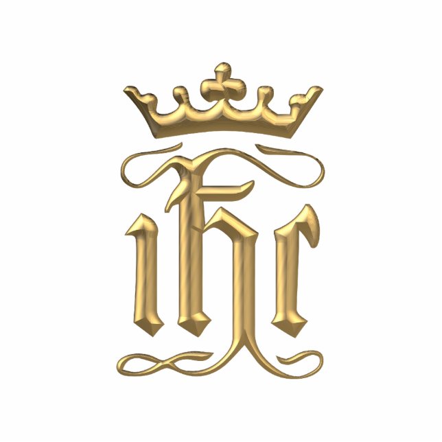 Photo Sculpture IHC "3-D" en or avec couronne (Devant)