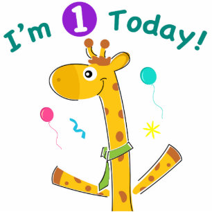 Photo Sculpture I'm One Today - Giraffe Design