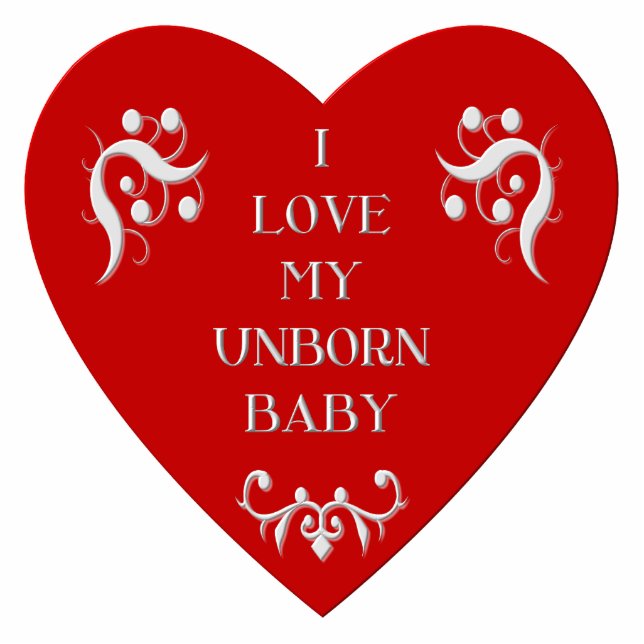 Photo Sculpture "J'aime mon bébé à naître" (Devant)