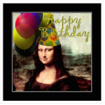 Photo Sculpture Joyeux anniversaire Mona Lisa<br><div class="desc">Mona Lisa est prête à célébrer avec le casquette de la fête et les ballons ! ... ... ... ..Une refonte de l'art de Léonard de Vinci. (Mona Lisa)... .. ... ..Au magasin The *Spoofing The Arts*, vous trouverez des rééditions (pour la plupart parodiques) d'oeuvres d'art célèbres. Si vous souhaitez...</div>