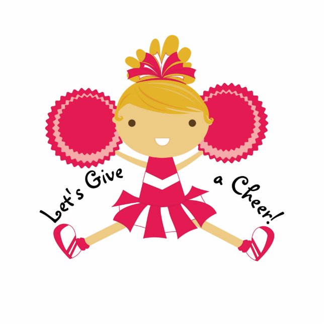 Photo Sculpture KRW Pink Pom-pom girl Birthday Centerpiece 8 x 10 (Devant)