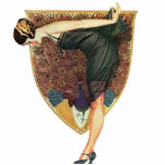 Photo Sculpture La Dame Peacock<br><div class="desc">Voleur vintage des années 1920 avec paon</div>