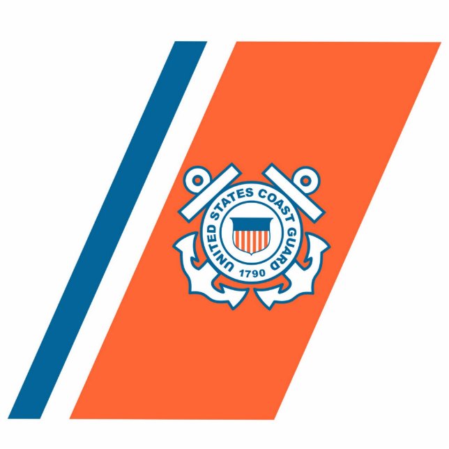 Photo Sculpture La garde côtière emballant la sculpture en rayure (Devant)