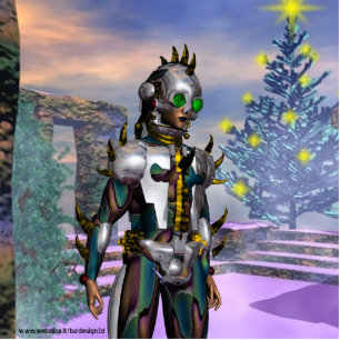 PHOTO SCULPTURE LA VEILLE D'UN CYBORG DE NOUVELLE ANNÉE A BAISSÉ D