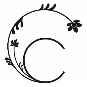 PHOTO SCULPTURE LETTRE C NOIR DE MONOGRAMME DE FLEURS CUTES