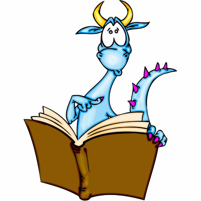 Photo Sculpture Livre de lecture de dragon (Devant)