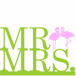 Photo Sculpture M. et Mme Flamant rose 2 Cake Topper<br><div class="desc">Habille ton gâteau rétro ou tropical avec cette simple garniture de gâteau de Flamant rose de Kustom By Kris' "Mr. Collection & Mme". Contactez-moi pour que cette garniture de gâteau soit customisée avec vos couleurs mariages.</div>