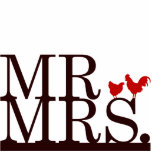 Photo Sculpture M. & Mme Farmer Cake Topper<br><div class="desc">Décorez votre gâteau mariage avec cette garniture de gâteau simple mais audacieuse de Kustom By Kris. Il est écrit "M." et "Mme" avec une poule et un coq entre eux. Contactez-moi pour que cette garniture de gâteau soit customisée avec vos couleurs mariages.</div>