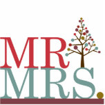 Photo Sculpture M. & Mme Merry & Bright Cake Topper<br><div class="desc">Parfait pour votre mariage de Noël ou d'hiver fantaisiste,  le top gâteau Merry & Bright de Kustom By Kris est un complément coloré et amusant à votre réception.</div>
