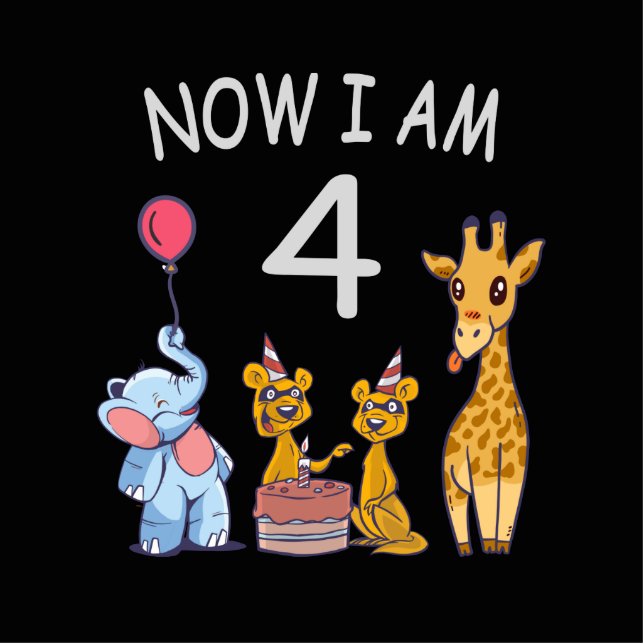 Photo Sculpture Maintenant j'ai 4 ans 4ème anniversaire au zoo (Devant)