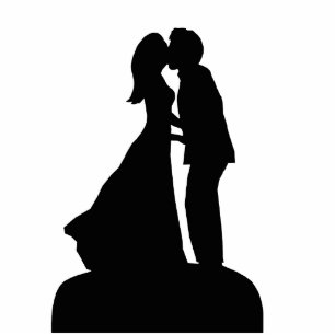 Photo Sculpture Mariage de baiser de silhouette de jeune mariée et