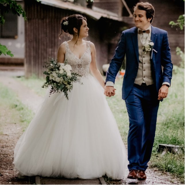 Photo Sculpture Mariage mariée et fille photo Statuette pour une é (Devant)