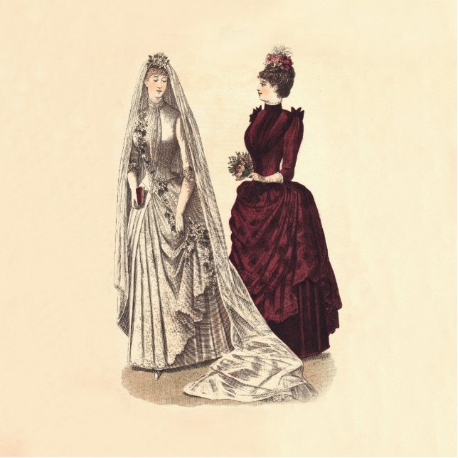 Photo Sculpture mariées Vintages mariages et demoiselle d'honneur (Devant)