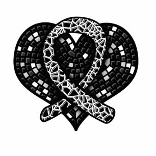 Photo Sculpture Mélanoma Mosaïque Coeur Ruban Sculpture