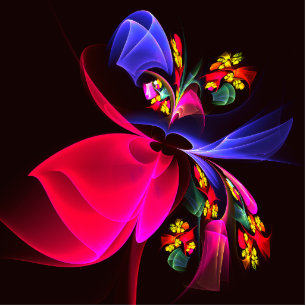 Photo Sculpture Moderne coloré Floral Abstrait Art Motif #06