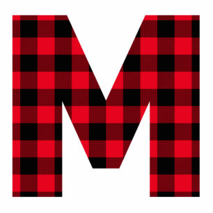 Photo Sculpture Monogramme à simple lettre rouge et noir de buffle