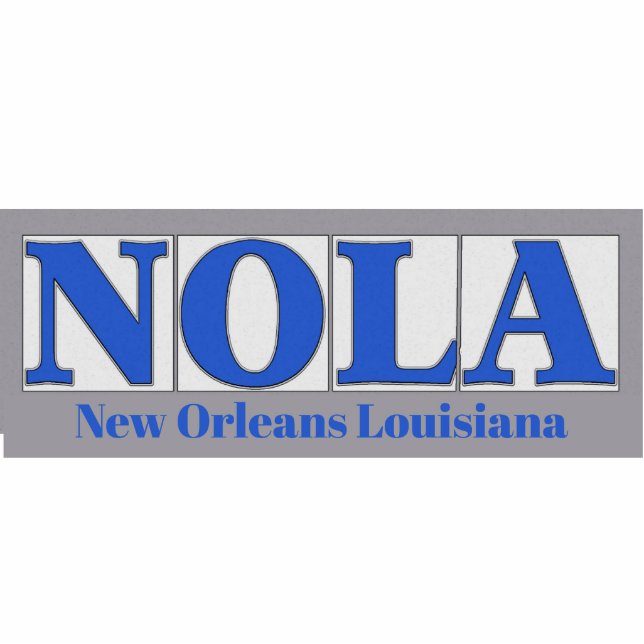 Photo Sculpture NOLA, Carreaux de rue aux lettres bleues (Devant)