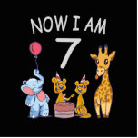 Photo Sculpture Now I, 7 ans d'or 7th Birthday<br><div class="desc">Joyeux anniversaire. Funny and lovely Kids Birthday design with a cute Elephant,  two ferrets and a girafe celebrating your birthday at the zoo.</div>