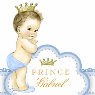Photo Sculpture Or et prince bleu baby shower