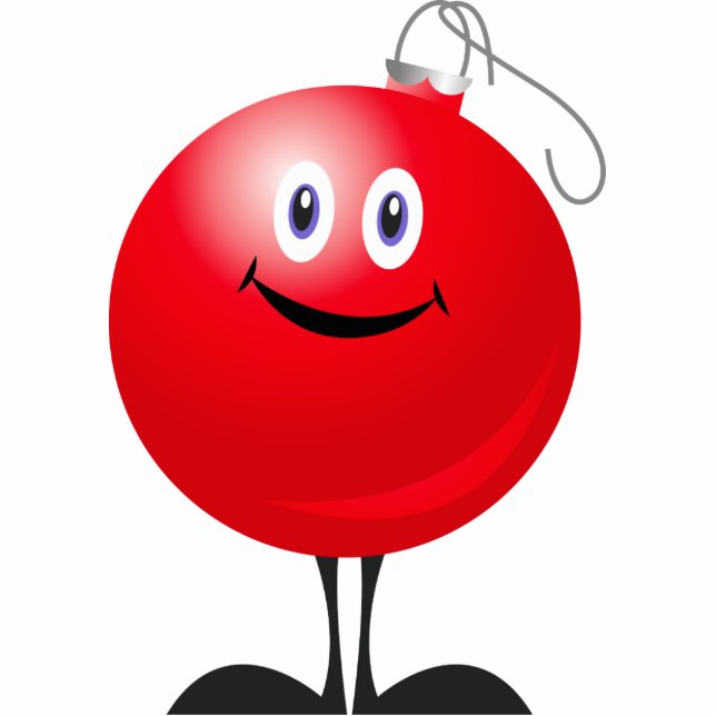 Photo Sculpture ornement de Noël rouge (Devant)