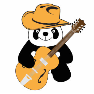 Photo Sculpture Panda drôle avec guitare
