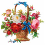 Photo Sculpture Panier à fleurs vintage Sculpture photo<br><div class="desc">Basket joyeux de fleurs faites en sculpture photo.</div>