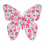Photo Sculpture Papillon papillon en tissu appliqué rose floral<br><div class="desc">Original,  par YANKAdesigns !</div>
