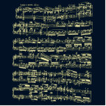 Photo Sculpture Partition Beethoven jaune vif sur bleu<br><div class="desc">La partition utilisée dans ce dessin est le début du deuxième mouvement de la sonate de piano No.7 de Ludwig van Beethoven. La partition complète n'est pas visible sur la plupart des produits, puisque ce que je voulais transmettre est la beauté esthétique de la partition elle-même (la beauté de la...</div>