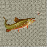 Photo Sculpture Pêche vintage à la truite arc-en-ciel<br><div class="desc">Cette illustration est une peinture vintage de truite,  sautant pour la mouche. Le poisson magnifique est la truite,  et l'image de la truite arc-en-ciel est pour quelqu'un qui aime attraper et relâcher ou pêcher pour le dîner.</div>